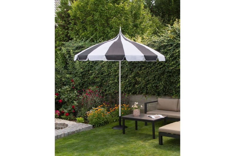 Balkongparasoll Minoa Svart/Vit - Svart/Vit - Utemöbler & utemiljö - Solskydd - Balkongskydd