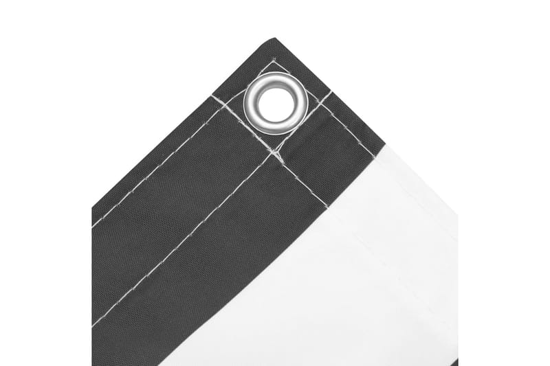 Balkongskärm antracit och vit 90x500 cm oxfordtyg - Grå/vit - Balkongskydd