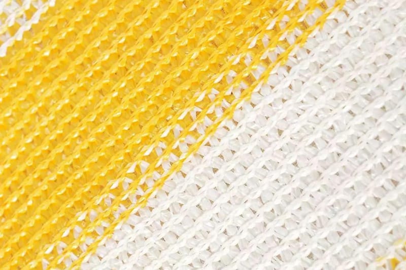 Balkongskärm HDPE 75x600 cm gul och vit - Flerfärgad - Balkongskydd