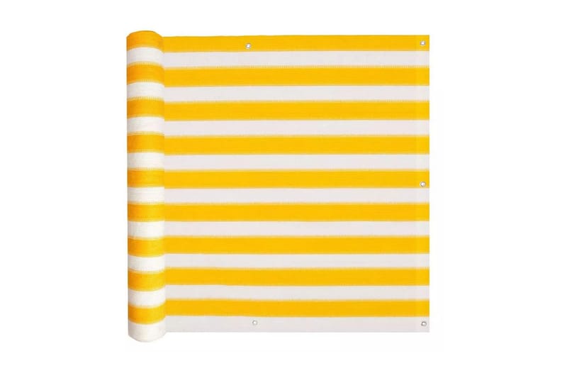 Balkongskärm HDPE 75x600 cm gul och vit - Flerfärgad - Balkongskydd