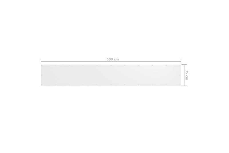Balkongskärm vit 75x500 cm oxfordtyg - Balkongskydd