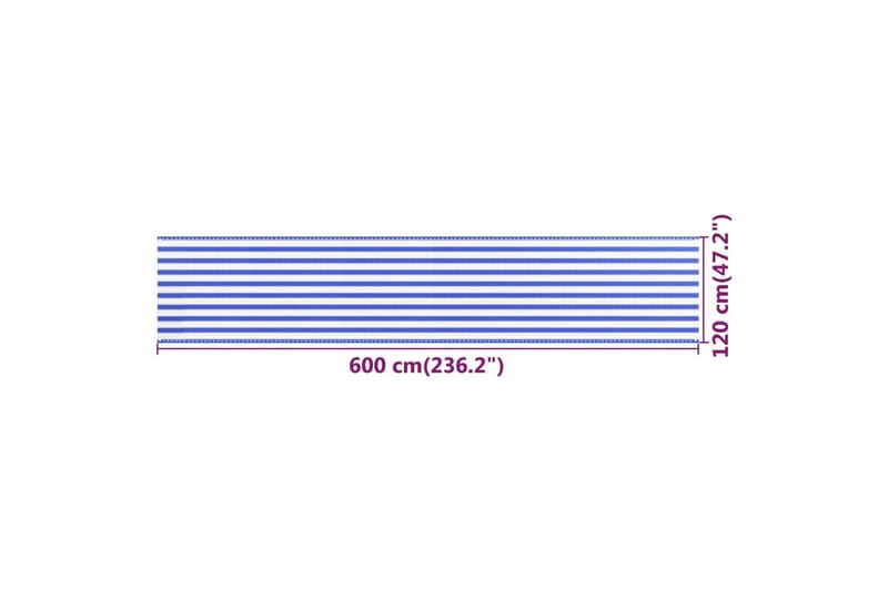 Balkongskärm blå och vit 120x600 cm HDPE - Flerfärgad - Balkongskydd