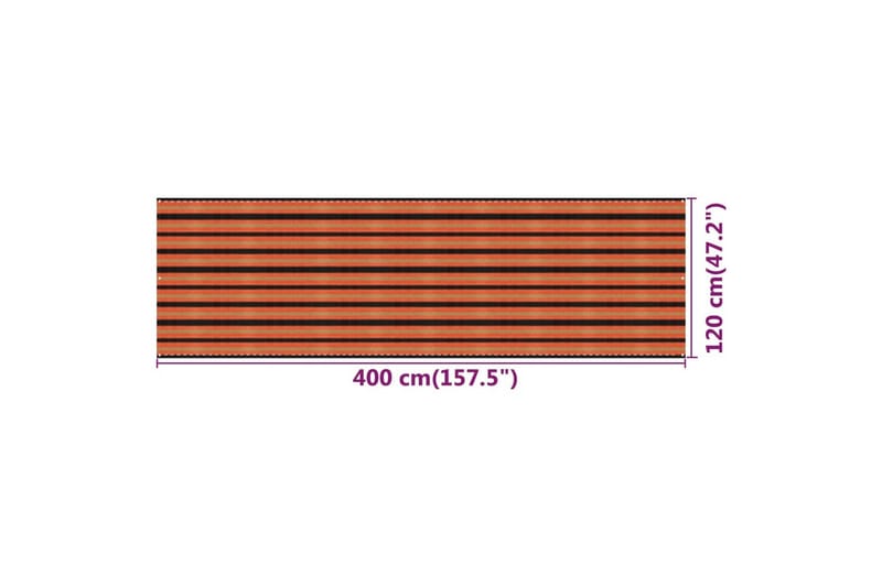 Balkongskärm flerfärgad 120x400 cm HDPE - Flerfärgad - Balkongskydd