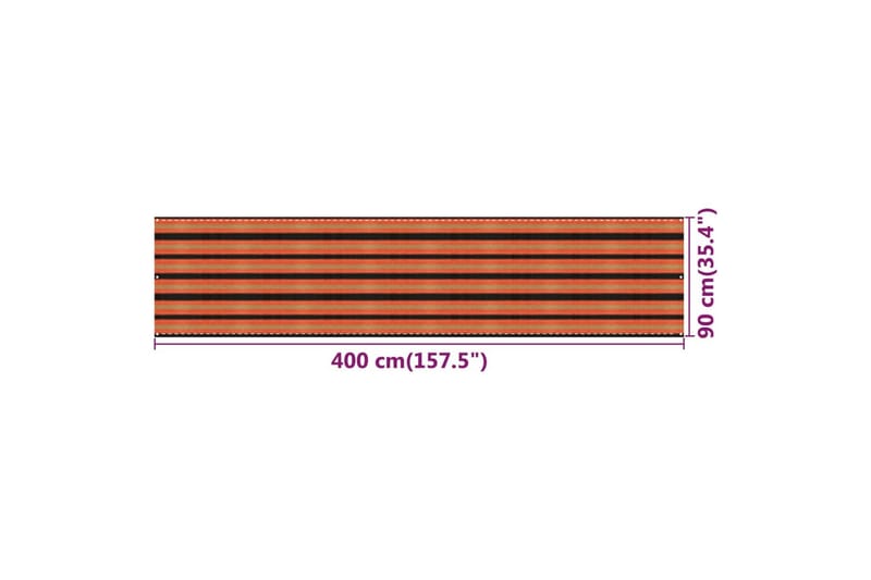 Balkongskärm flerfärgad 90x400 cm HDPE - Flerfärgad - Balkongskydd