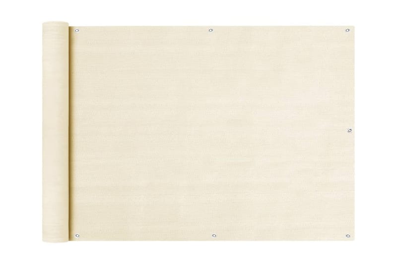 Balkongskärm gräddvit 75x600 cm HDPE - Balkongskydd