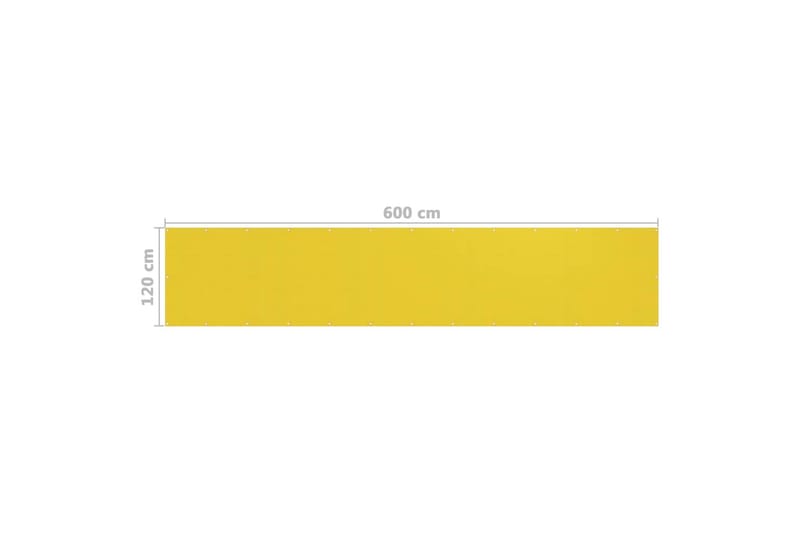 Balkongskärm gul 120x600 cm HDPE - Gul - Balkongskydd