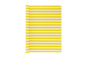 Balkongskärm gul och vit 120x600 cm HDPE
