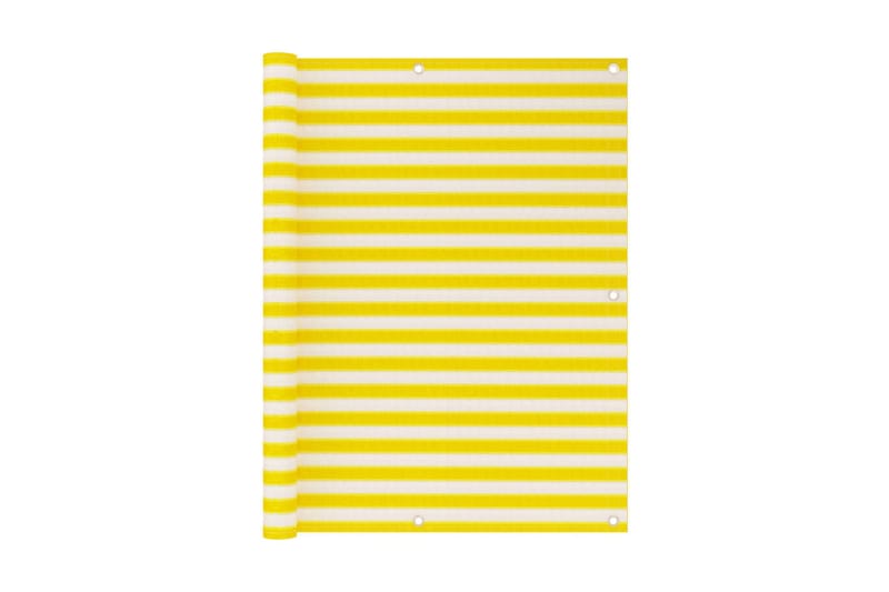 Balkongskärm gul och vit 120x600 cm HDPE - Flerfärgad - Balkongskydd