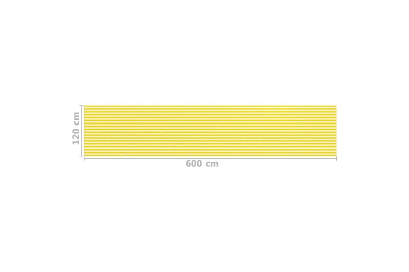 Balkongskärm gul och vit 120x600 cm HDPE - Flerfärgad - Balkongskydd