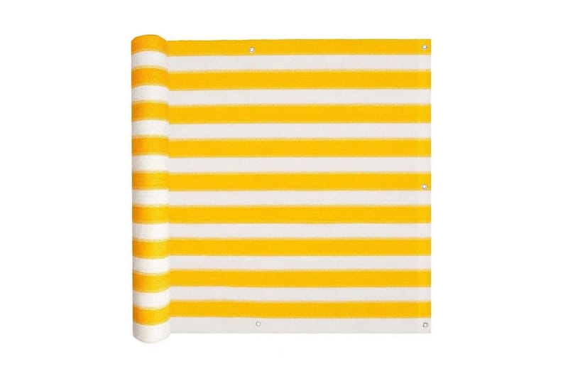 Balkongskärm HDPE 75x400 cm gul och vit - Flerfärgad - Balkongskydd