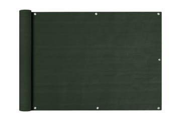 Balkongskärm mörkgrön 75x600 cm HDPE