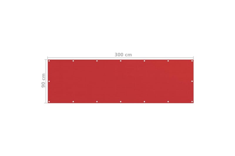 Balkongskärm röd 90x300 cm HDPE - Röd - Balkongskydd