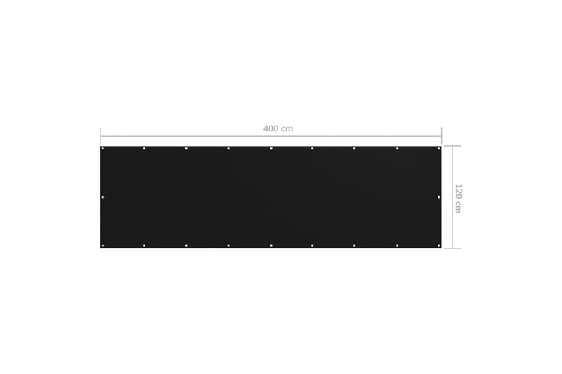 Balkongskärm svart 120x400 cm oxfordtyg - Svart - Balkongskydd