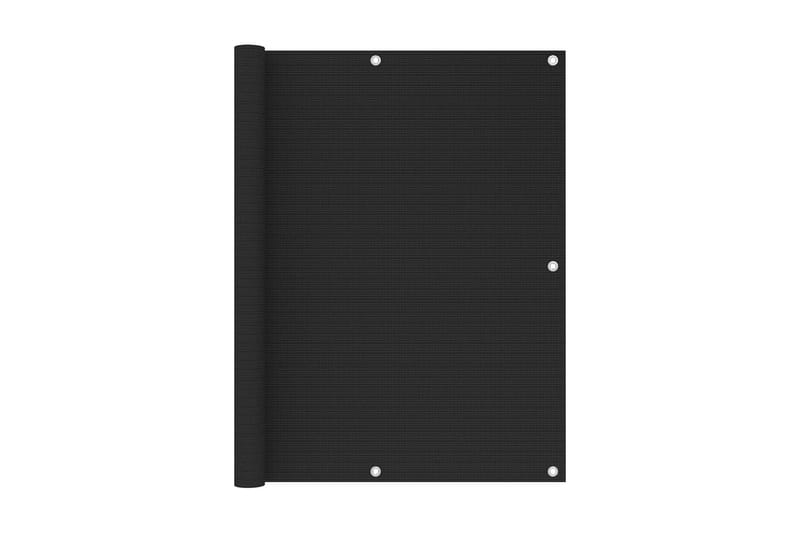 Balkongskärm svart 120x600 cm HDPE - Svart - Balkongskydd