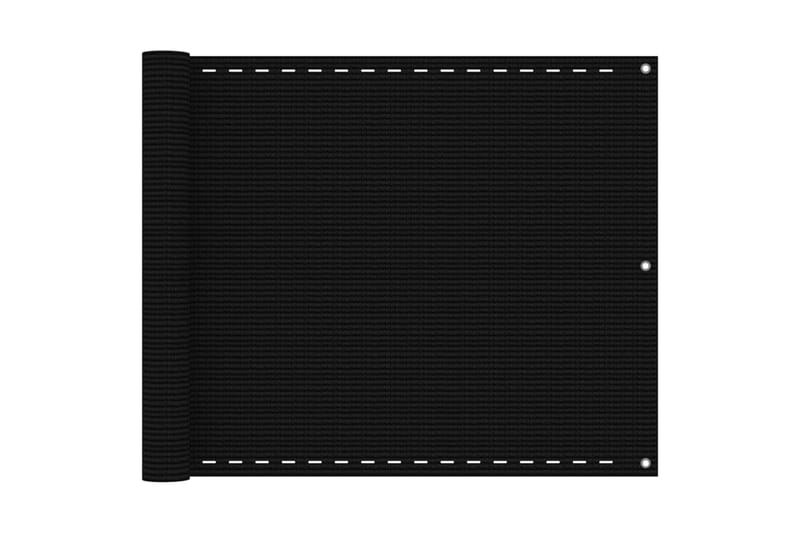 Balkongskärm svart 75x400 cm HDPE - Svart - Balkongskydd
