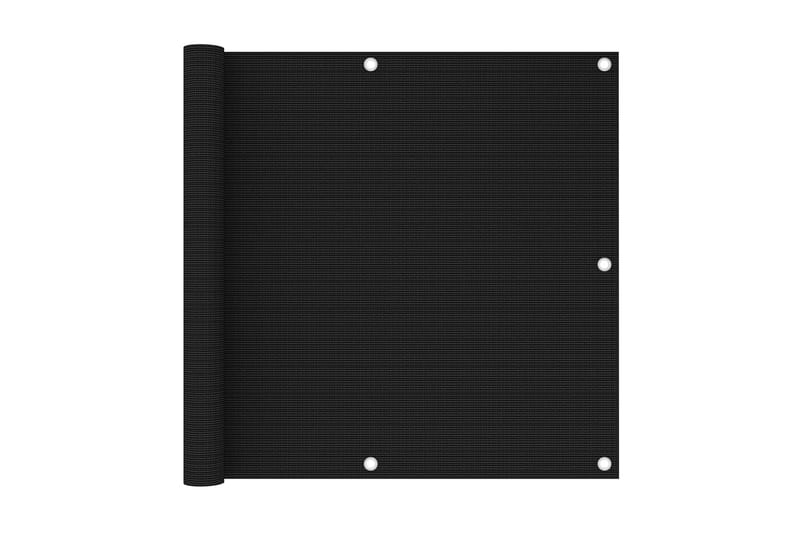 Balkongskärm svart 90x500 cm HDPE - Svart - Balkongskydd