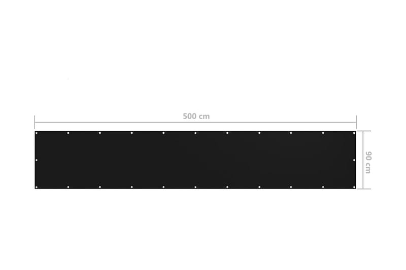 Balkongskärm svart 90x500 cm oxfordtyg - Svart - Balkongskydd
