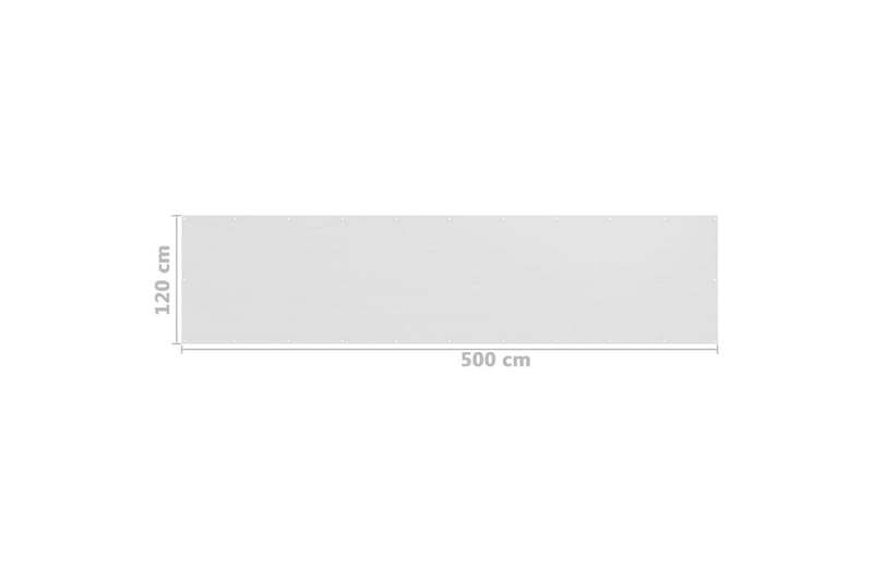 Balkongskärm vit 120x500 cm HDPE - Vit - Balkongskydd