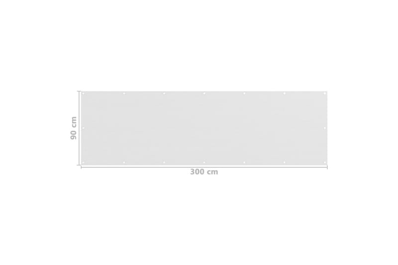 Balkongskärm vit 90x300 cm HDPE - Vit - Balkongskydd