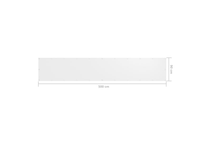 Balkongskärm vit 90x500 cm oxfordtyg - Vit - Balkongskydd