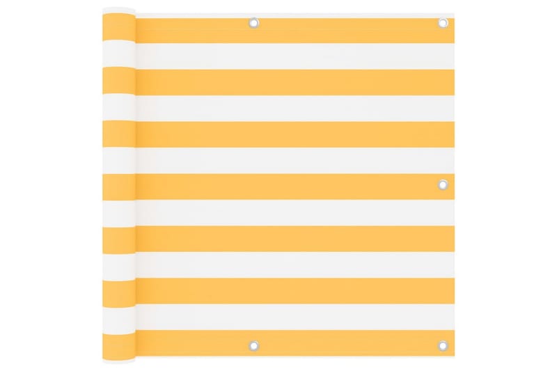 Balkongskärm vit och gul 90x300 cm oxfordtyg - Flerfärgad - Balkongskydd