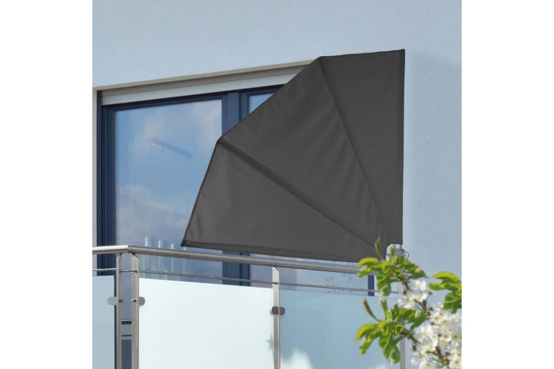 HI Balkongskärm 1,2x1,2 m svart polyester - Svart - Balkongskydd