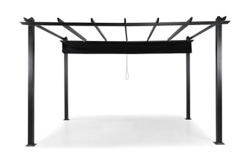Fristående pergola med hopfällbart tak för altan och trädgård 4x3 - Svart / Aluminium - Utemöbler & utemiljö - Solskydd - Pergola