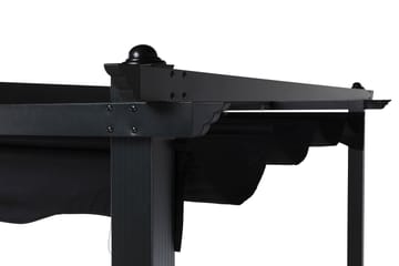 Fristående pergola med hopfällbart tak för altan och trädgård 4x3 - Svart / Aluminium - Utemöbler & utemiljö - Solskydd - Pergola