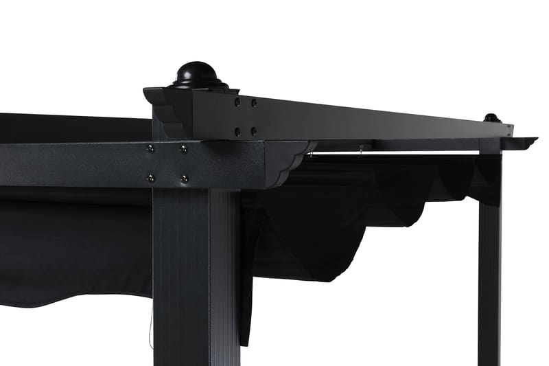 Fristående pergola med hopfällbart tak för altan och trädgård 4x3 - Svart / Aluminium - Utemöbler & utemiljö - Solskydd - Pergola