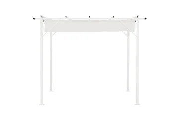 Loppes Pergola med skjutbart tak 3x3 m i stål - Vit - Utemöbler & utemiljö - Solskydd - Pergola