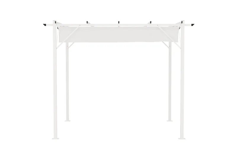 Loppes Pergola med skjutbart tak 3x3 m i stål - Vit - Utemöbler & utemiljö - Solskydd - Pergola