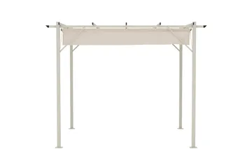 Loppes Pergola med skjutbart tak 3x3 m i stål - Beige - Utemöbler & utemiljö - Solskydd - Pergola