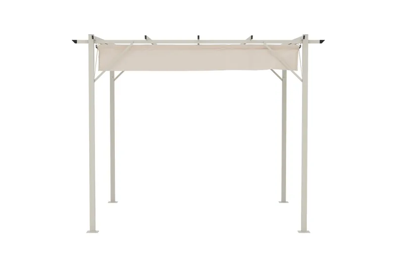 Loppes Pergola med skjutbart tak 3x3 m i stål - Beige - Utemöbler & utemiljö - Solskydd - Pergola