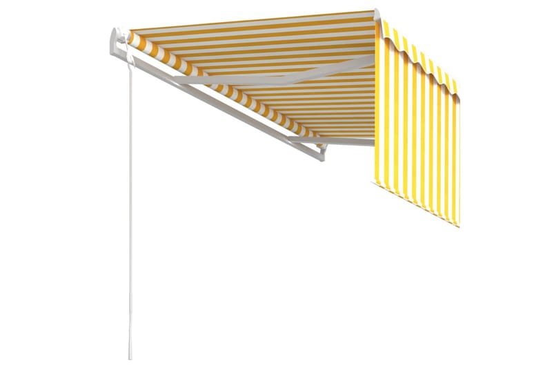 Automatiserad markis med rullgardin 3x2,5 m gul och vit - Gul - Markiser - Fönstermarkis