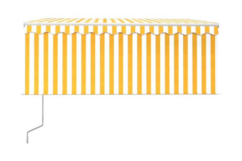 Automatiserad markis med rullgardin 3x2,5 m gul och vit - Gul - Markiser - Fönstermarkis