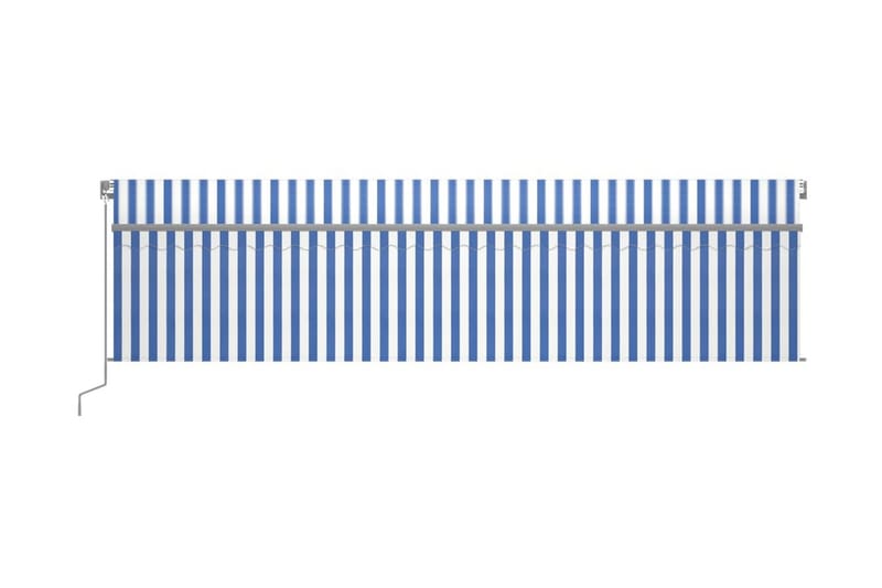 Automatiserad markis med rullgardin 6x3m blå/vit - Blå - Markiser - Fönstermarkis