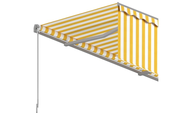 Automatiserad markis med rullgardin 6x3m gul/vit - Gul - Markiser - Fönstermarkis