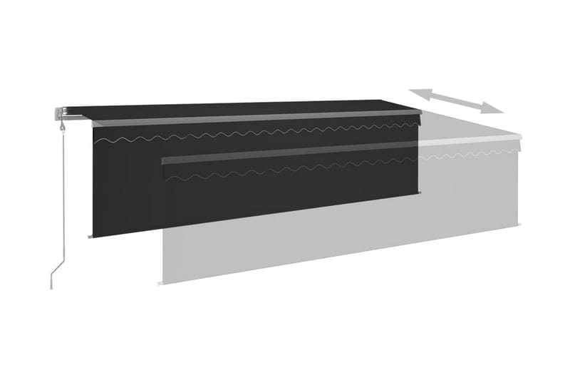 Automatiserad markis rullgardin vindsensor LED 5x3m antracit - Grå - Markiser - Fönstermarkis