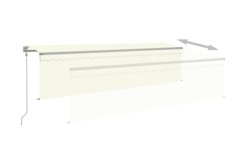 Automatiserad markis rullgardin vindsensor LED 5x3m gräddvit - Kräm - Markiser - Fönstermarkis