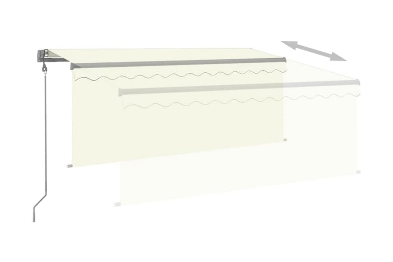 Automatisk infällbar markis med rullgardin 3,5x2,5 m gräddvi - Kräm - Markiser - Fönstermarkis