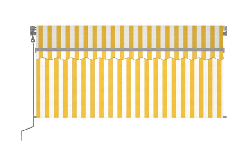 Automatisk infällbar markis med rullgardin 3x2,5 m gul och v - Gul - Markiser - Fönstermarkis
