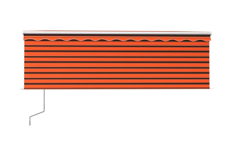 Automatisk infällbar markis med rullgardin 4x3 m orange/brun - Orange - Markiser - Fönstermarkis