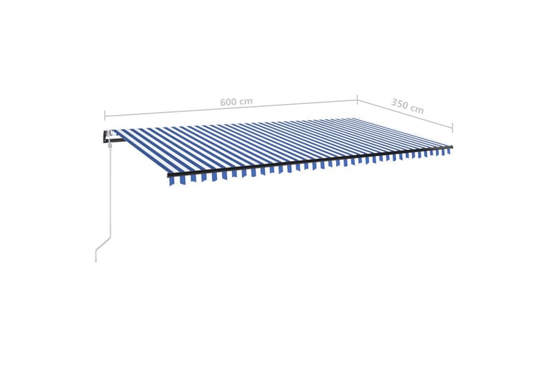 Automatisk markis 600x350 cm blå och vit - Blå - Markiser - Terrassmarkis