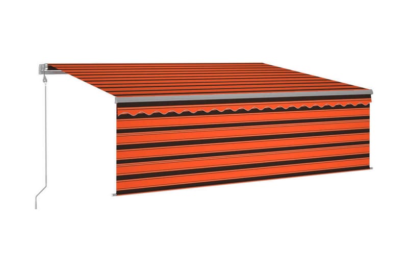 Automatisk markis m. vindsensor rullgardin LED 4x3m orange/b - Orange - Markiser - Fönstermarkis