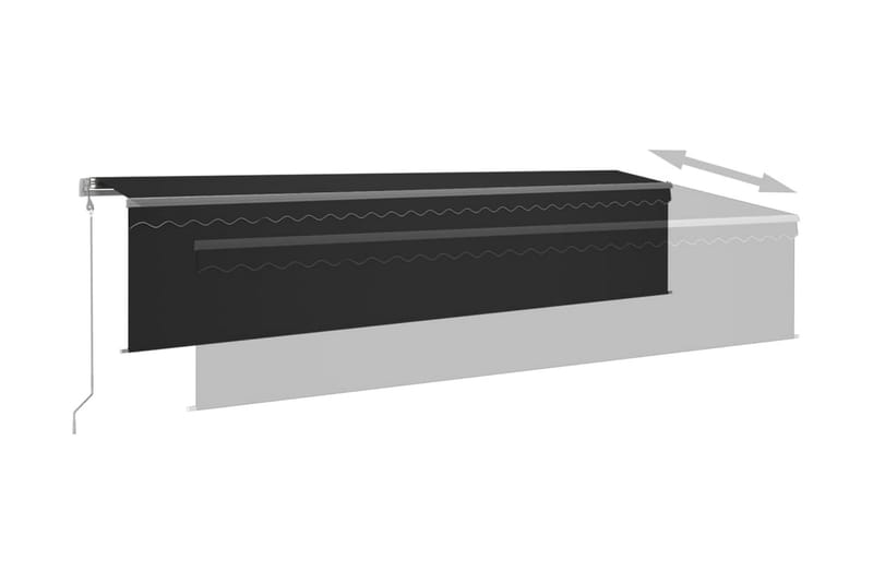 Automatisk markis med rullgardin vindsensor LED 6x3 m - Antracit - Markiser - Fönstermarkis
