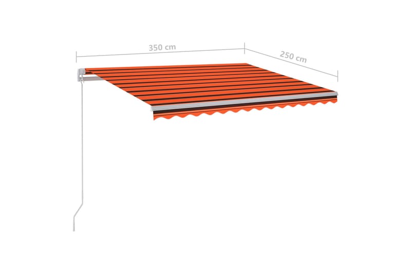 Automatisk markis med vindsensor & LED 3,5x2,5 m orange/brun - Orange - Markiser - Fönstermarkis