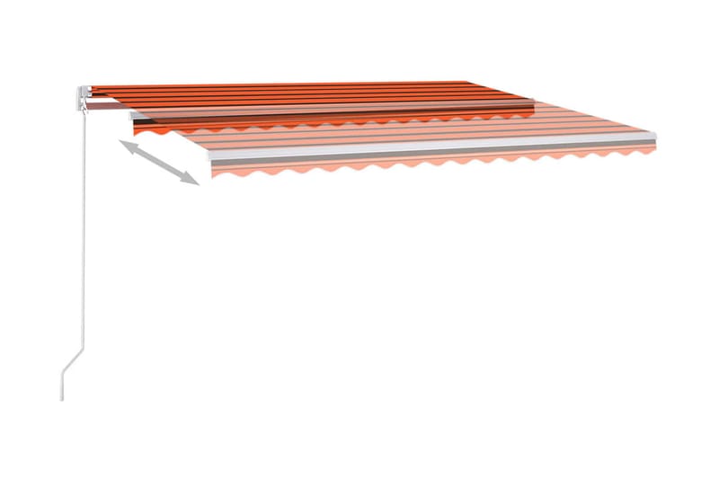 Automatisk markis med vindsensor & LED 4,5x3 m orange/brun - Orange - Markiser - Terrassmarkis