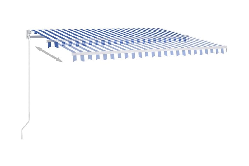 Automatisk markis med vindsensor & LED 400x300 cm blå och vi - Blå - Markiser - Fönstermarkis