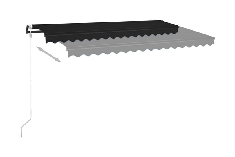 Automatisk markis med vindsensor & LED 400x350 cm antracit - Grå - Markiser - Fönstermarkis