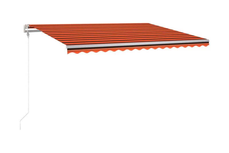 Automatisk markis med vindsensor & LED 450x300 cm orange/bru - Orange - Markiser - Terrassmarkis